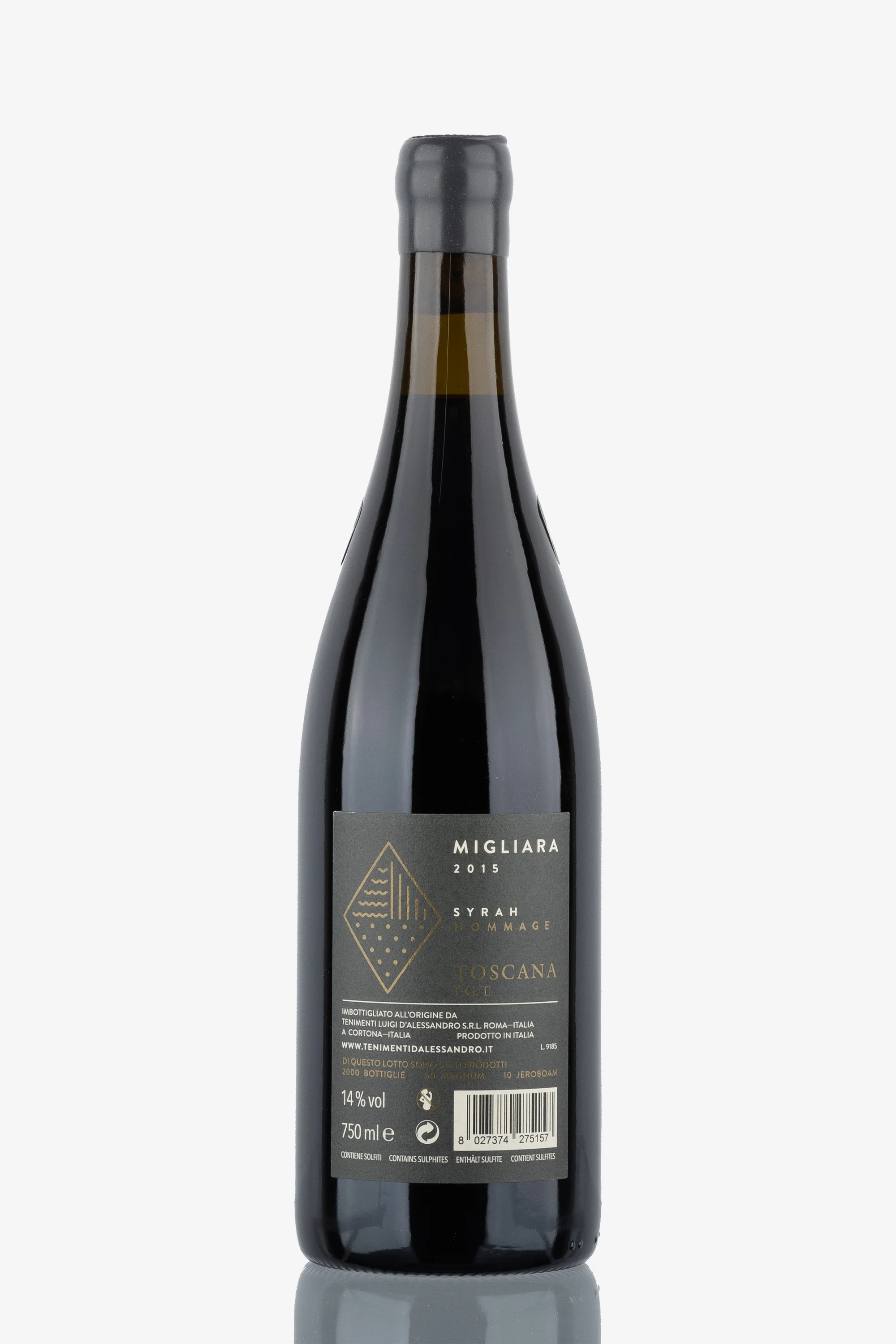 selected wine variant rear image