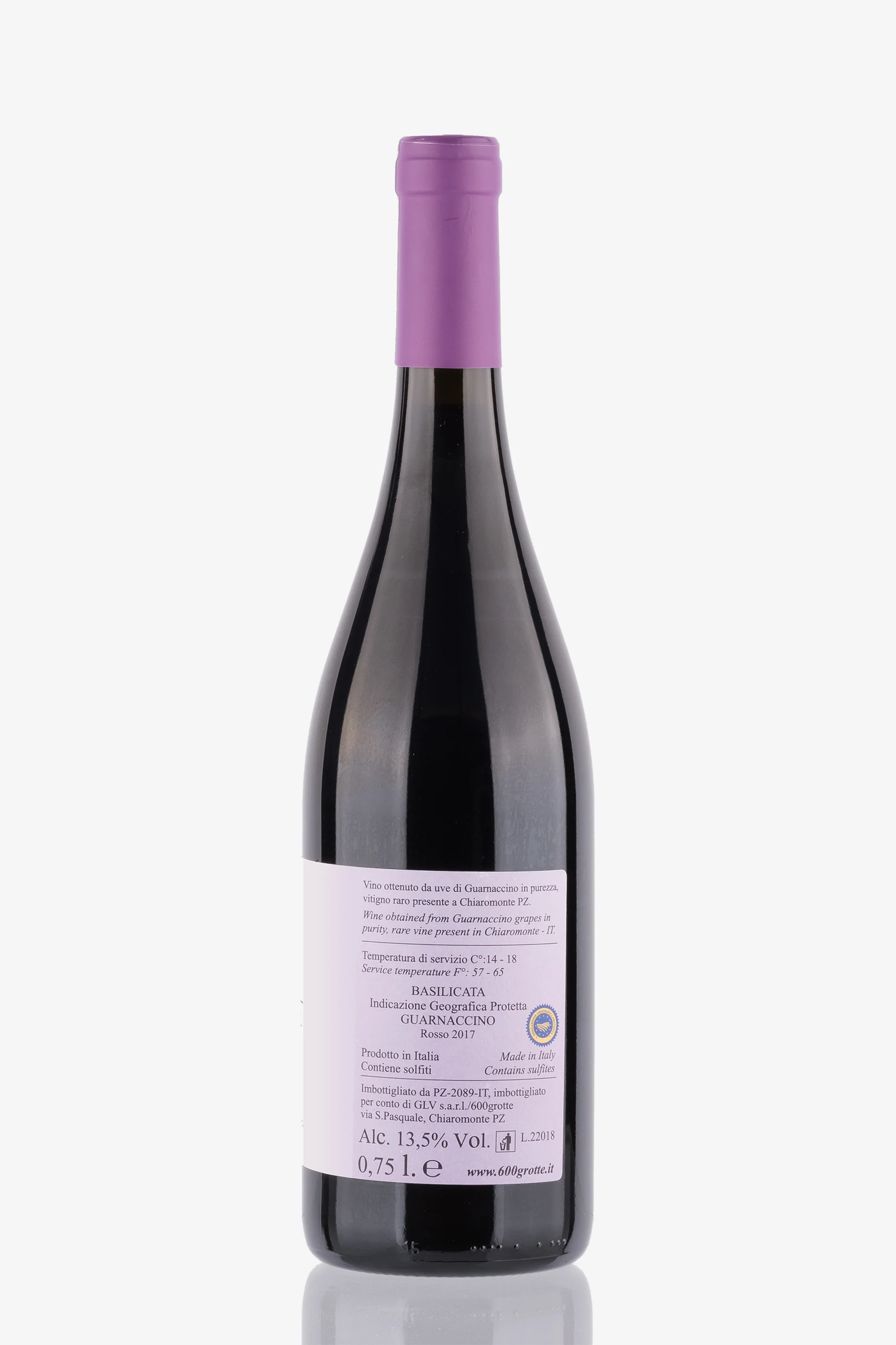 selected wine variant rear image