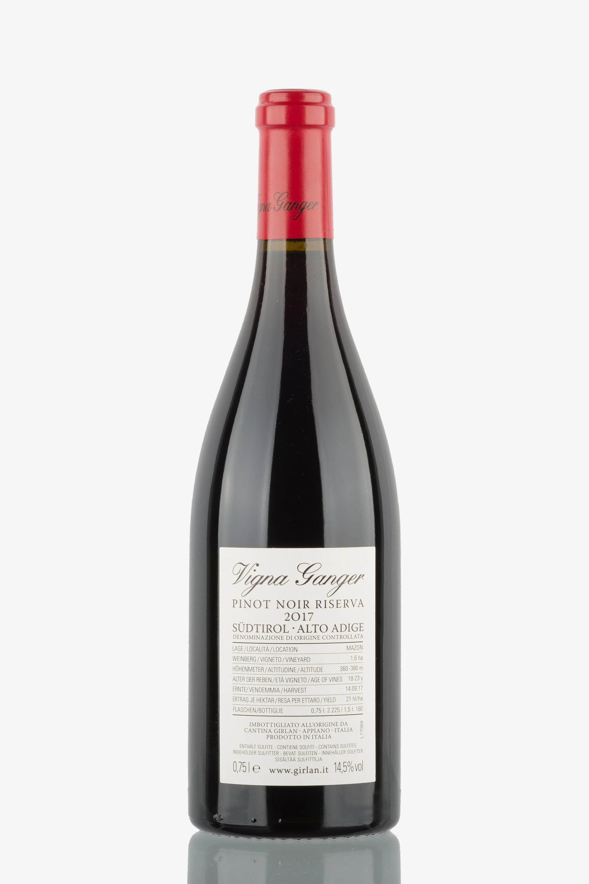 selected wine variant rear image