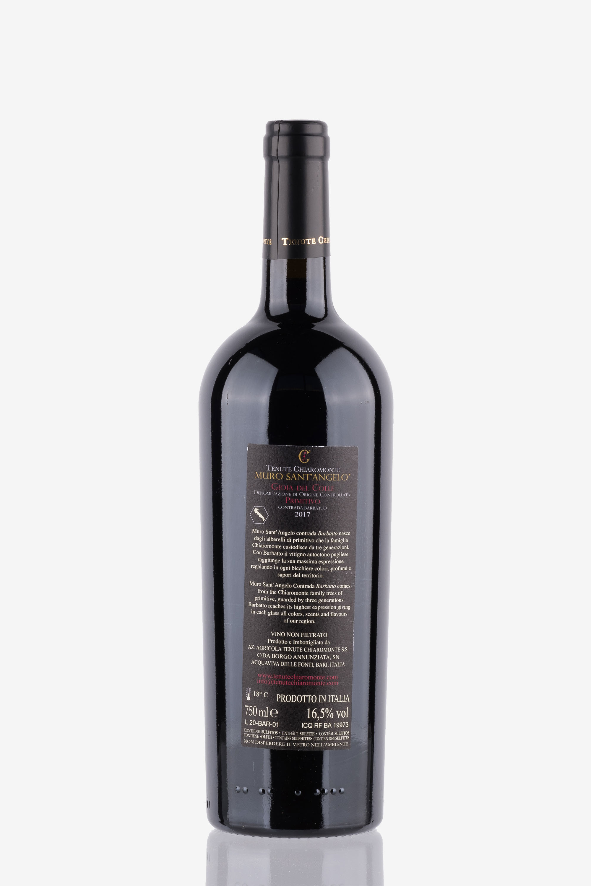 selected wine variant rear image